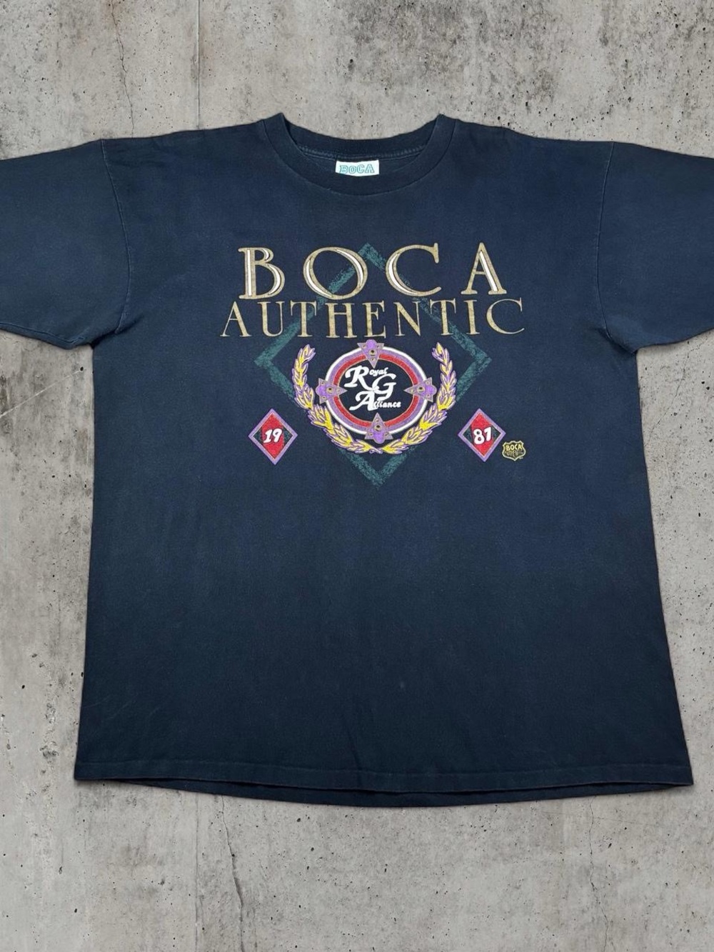 Vintage 90s BOCA Authentic T Shirt XL Made in Canada Single Stitch Streetwear